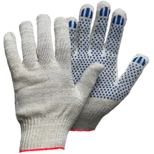 Перчатки х/б 5 нитей 10 класс с ПВХ точками